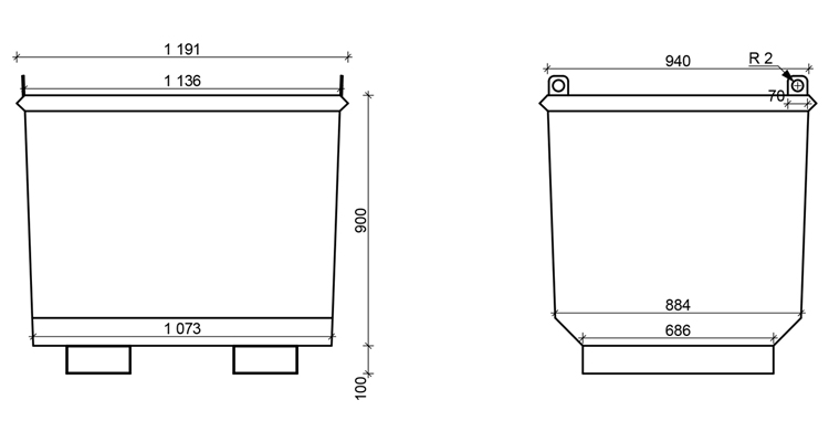 Kastry stalowe 1000 l
